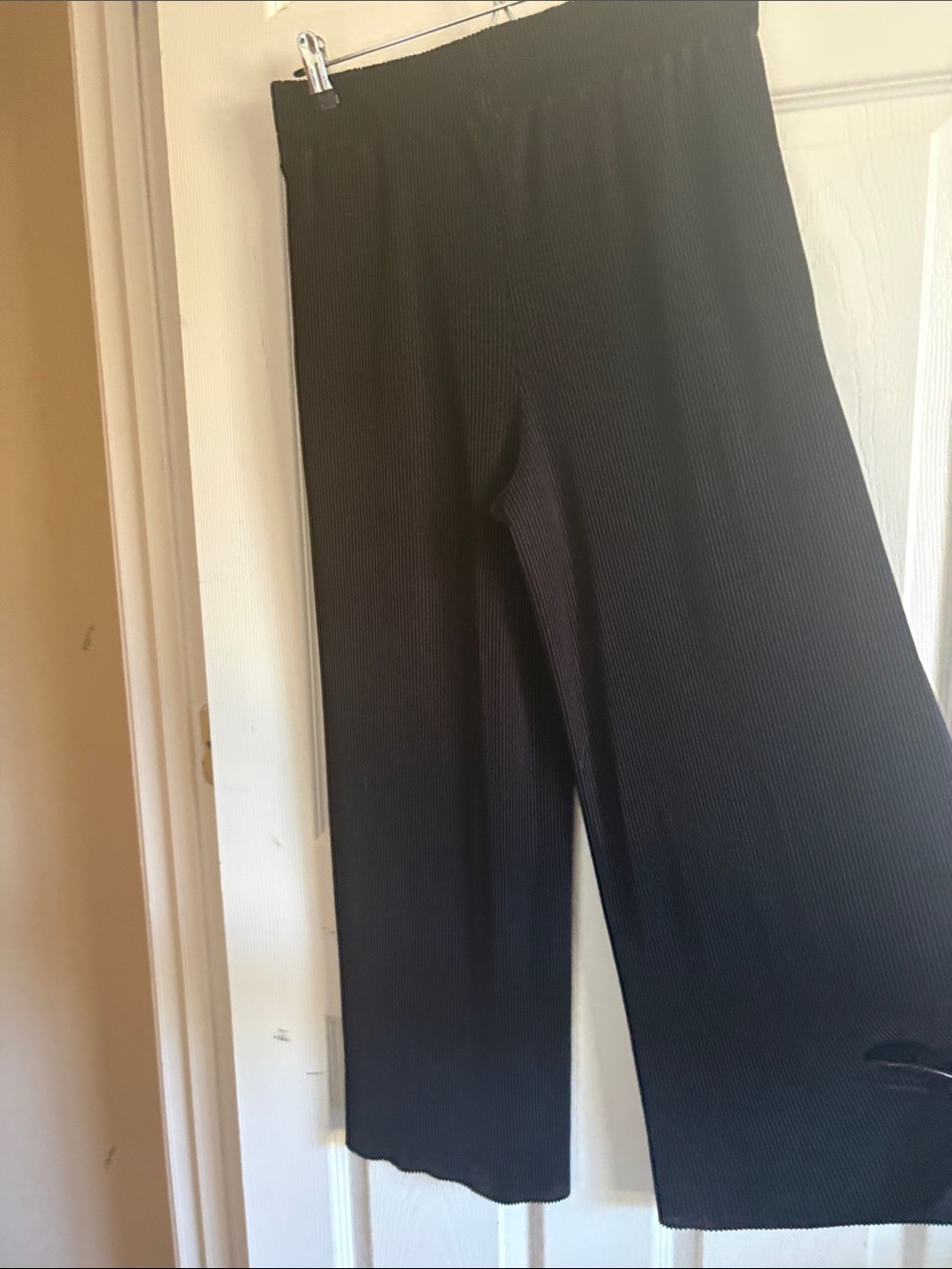 Bar III Black Ribbed Wide-Leg Lounge Pants
